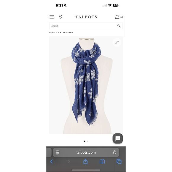 Talbots Ombré snowflakes Oblong scarf - Picture 8 of 8